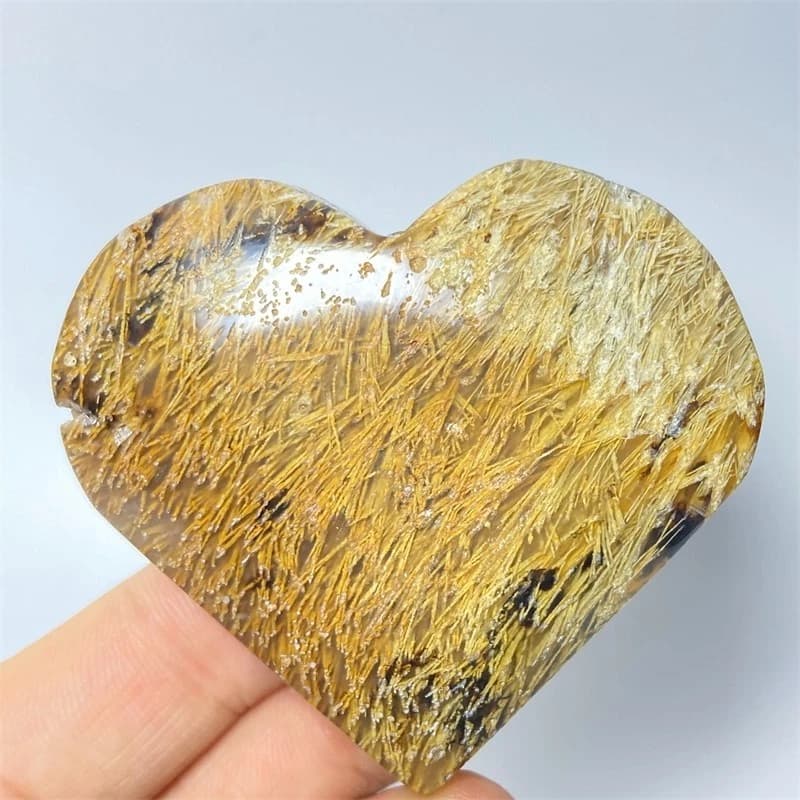Golden Hair Rutilated Quartz — Heart